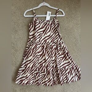 Janie and Jack Brown and White Zebra Dress